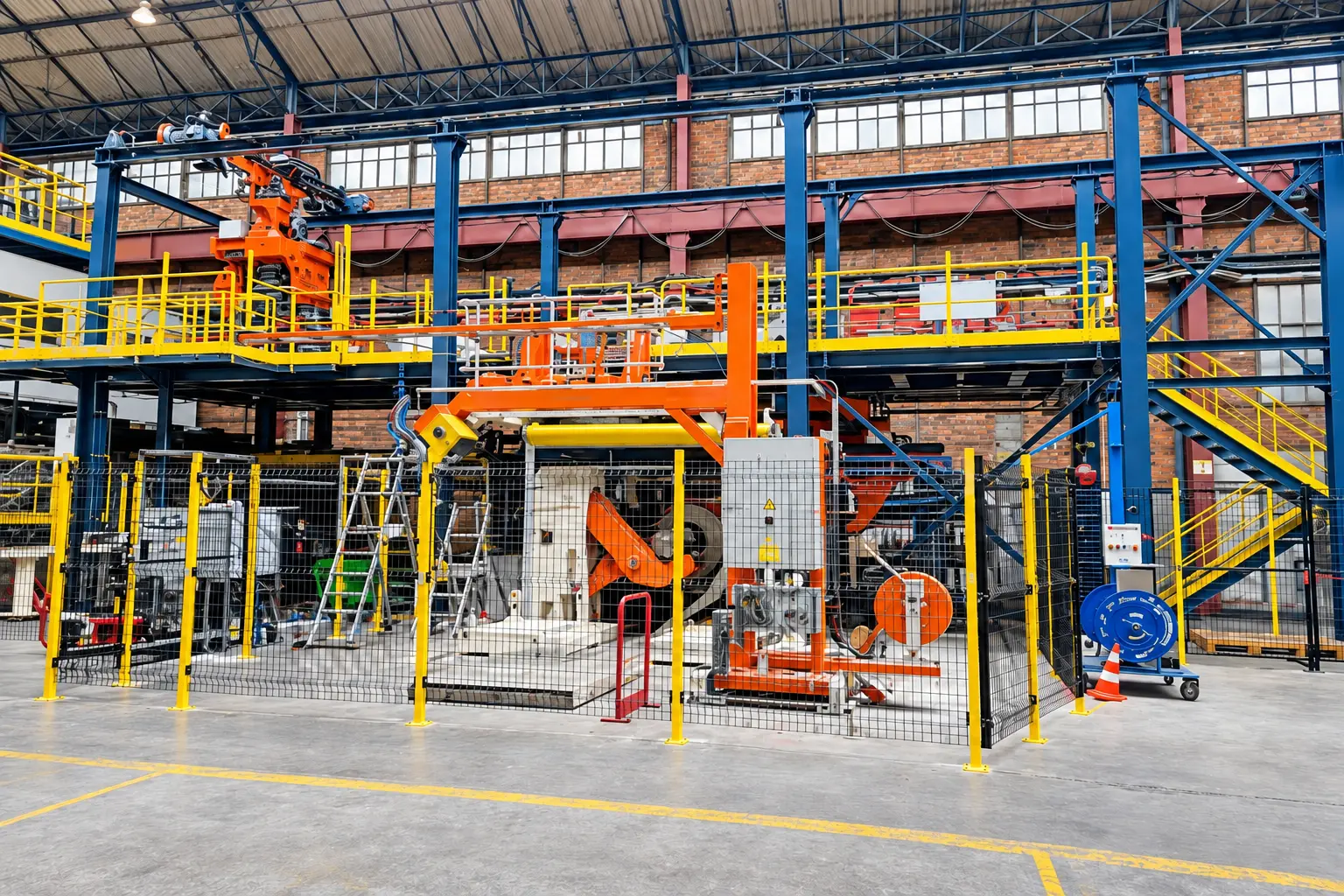 Ligne industrielle de recuit brillant avec structures et passerelles